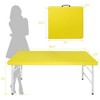 Osparple  Folding Outdoor Dining Table,Rectangle Portable Patio Table with Carrying Handle 4 Chairs - 3 of 4
