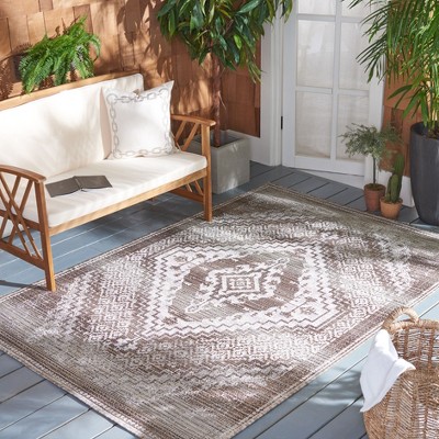 Ivory Medallion 8' x 10' Stain-Resistant Synthetic Rug