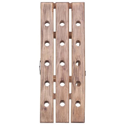 vidaXL Solid Reclaimed Wood Wine Rack - Rustic, Handmade, Holds 15 Bottles, Space-Saving Foldaway Design, Durable and Easy to Use