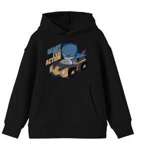 Batman Batmobile Ready For Action Boy's Black Sweatshirt - 1 of 2
