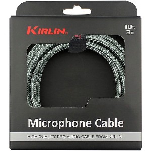 Kirlin XLR Male To XLR Female Microphone Cable - Olive Green Woven Jacket - 1 of 3