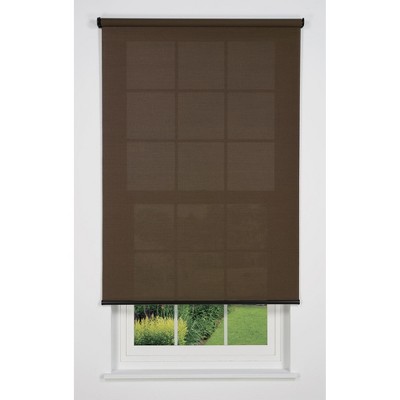 Linen Avenue Cordless 5% Solar Screen Standard Roller Shade, Shadow and Coffee (Arrives 1/4" Narrower)