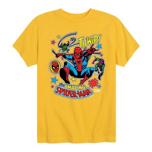 Boys' - Marvel - Spider-man Stickers Style Short Sleeve Graphic T-Shirt - 1 of 4