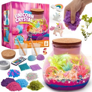 Joyfy DIY Unicorn/Dinosaur Crystal Terrarium Kit - Grow Your Own Crystals with 12-Color LED Night Light, STEM Science Gift for Kids Age 8+ - 1 of 4