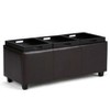 CAVINAS Faux Leather Storage Ottoman Bench,Upholstered Ottoman with 3 Flip Over Serving Trays for Living Room,Bedroom - 4 of 4