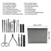 Unique Bargains Stainless Steel Pedicure Nail Clippers Scissors Tool Set for Men Women Black with Gray PU Leather 16pcs - image 3 of 3