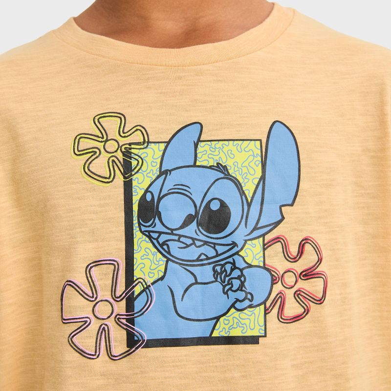 Boys&#39; Disney Stitch Ohana Short Sleeve Graphic T-Shirt - Peach Orange, 2 of 4