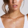 Lock Necklace, 14K Gold Plated Adjustable Paperclip Chain Dainty Lock Pendant Necklace Personalized Engraved Letter Jewelry for Women - 3 of 4