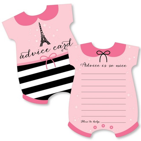 Big Dot Of Happiness Paris, Ooh La La - Baby Bodysuit Wish Card Paris Themed  Baby Shower Activities - Shaped Advice Cards Game - Set Of 20 : Target
