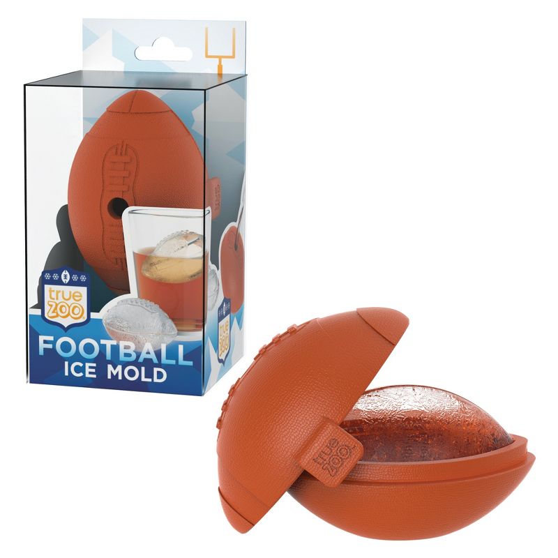 True Zoo Football Ice Mold, Dishwasher Safe Novelty Silicone 2 Inch Ice Sphere Maker for Sports Fans, Set of 1, 1 of 11