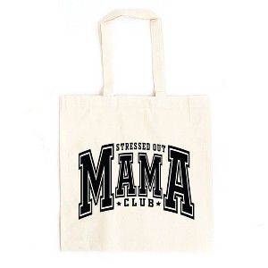 City Creek Prints Stressed Out Mama Club Canvas Tote Bag - 15x16 - Natural - 1 of 2