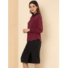 Allegra K Women's Vintage Button Down Contrast Peter Pan Collar Office Work Blouse - 4 of 4
