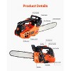 VEVOR Gas Chainsaw, 25.4CC 12" 1.2HP, Gasoline Powered Chain Saw, Handheld Cordless Petrol Chainsaws for Tree Wood Branch Cutting, Orange - 4 of 4