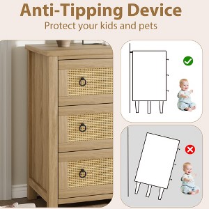 Drawer Dresser - Freestanding Storage Cabinet with Anti-Tip Design, Extra Deep Drawers for Bedroom, Nursery, Living Room, Robot Vacuum-Friendly - 1 of 4