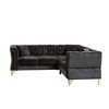 81.5" Chenille Classic Chesterfield L-Shaped Corner Sectional Sofa, 5-Seater Couch with Nailhead Trim, Tufted Cushions - 4 of 4