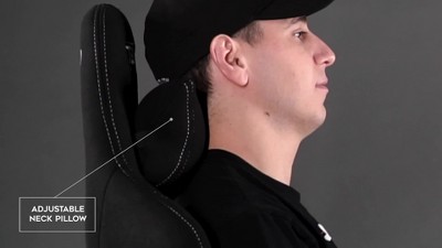 Racer High-Back Black Fabric Ergonomic Gaming Chair with Memory Foam