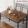 Dining Table Set for 4, Kitchen Table and 2 Chairs for 4 with Bench, 4 Piece Dining Table Set for Small Space, Apartment - 4 of 4