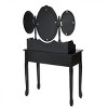 Tangkula Tri-Folding Mirror Vanity Makeup Set Dressing Table & Stool Unit w/ 7 Drawer - 4 of 4