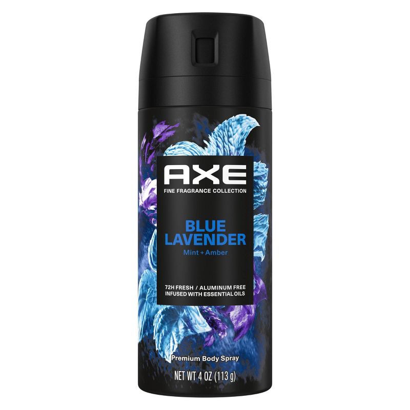 Axe Blue Lavender 72-Hour Aluminum-Free Premium Body Spray - Mint + Amber - 4oz, 3 of 11