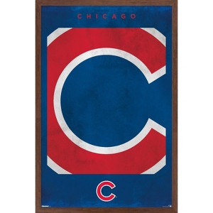 Trends International MLB Chicago Cubs - Logo 25 Framed Wall Poster Prints - 1 of 4