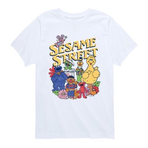 Boys' - Sesame Street - SS Group Flowers Short Sleeve Graphic T-Shirt - 1 of 4