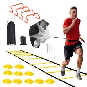 iMountek "Pro Beginner Speed & Agility Training Set: Cones, Parachute, Stakes, Hurdles, Ladder & Bag" Yellow - 1 of 4