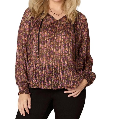 Women's Woven Floral Top - PLUS - Democracy - image 1 of 4