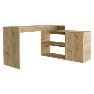 NicBex 59.6 Inch L-Shaped Computer Home Office Desk with 2 Open Shelves and 1 Cabinet - 1 of 4