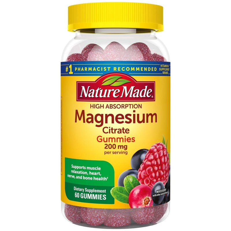 Nature Made High Absorption Magnesium Citrate 200mg Vitamin Gummies - 60ct, 3 of 12