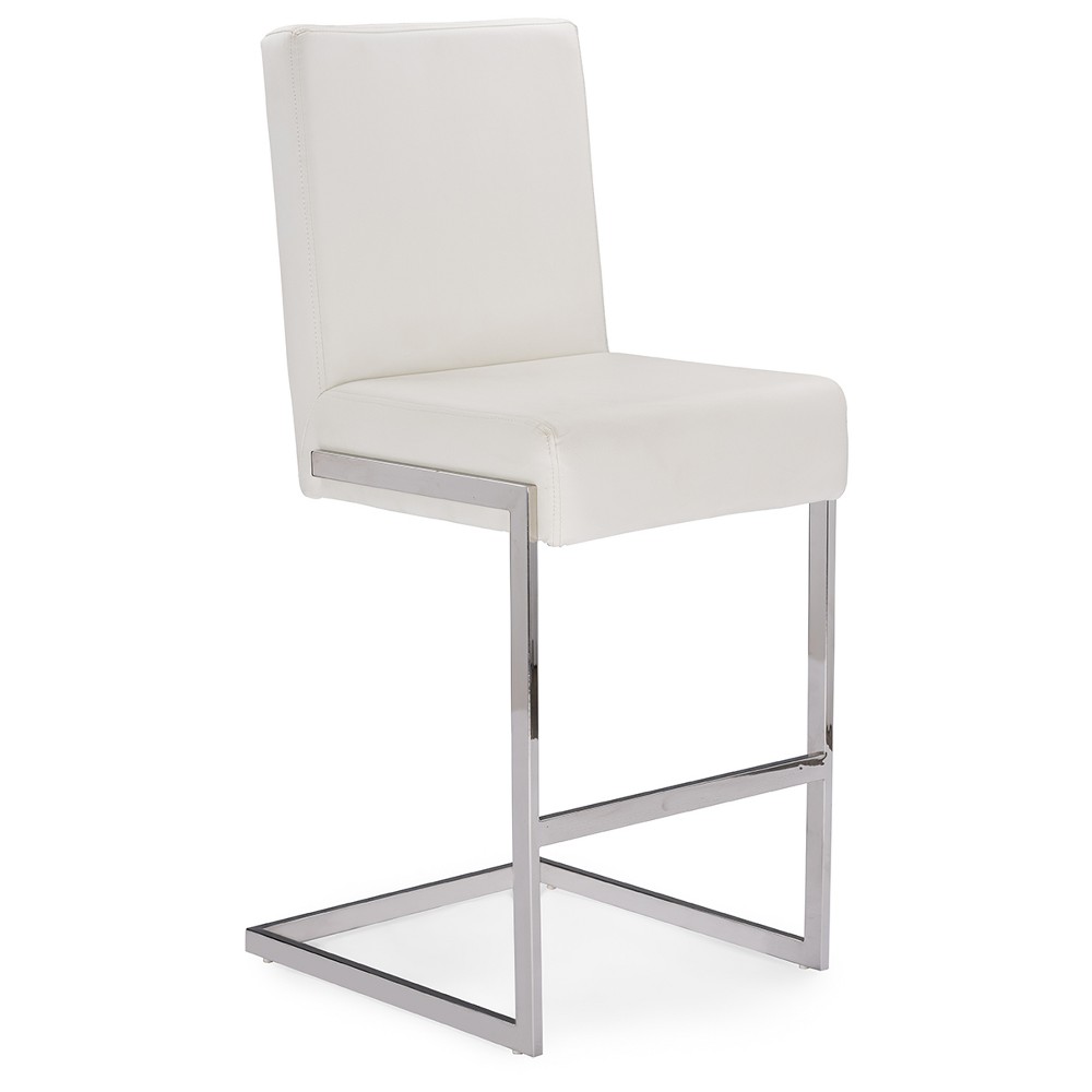 UPC 847321038691 product image for Toulan Modern and Contemporary Faux Leather Upholstered Stainless Steel Barstool | upcitemdb.com