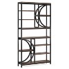Hommoo 77-Inch Tall 8-Tier Industrial Bookshelf Brown - 4 of 4