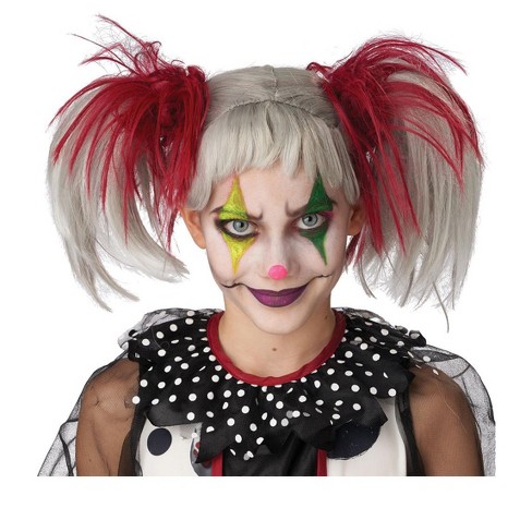 California Costumes Glow In The Dark Punk Pigtails Wig red grey