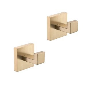 2-Pack Stainless Steel Wall-Mounted Towel and Coat Hooks for Bathroom, Bedroom, Kitchen - 1 of 4