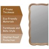 COZAYH Curved Wood Frame Accent Mirror, Modern Farmhouse Wall Decor, Natural - 4 of 4