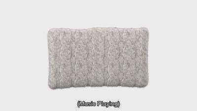 Stone and Natural Chunky Knit Rectangular Throw Pillow