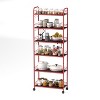 Chery Life Storage Tower Rack with Wheels & 6 Baskets For Kitchen,Bathroom, Laundry, Red - 3 of 4