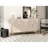 Sideboard Buffet Cabinet, Kitchen Pantry Storage Cabinet With Metal Semi-circle Handle, Built-in Adjustable Laminates For Dining Room - 2 of 4