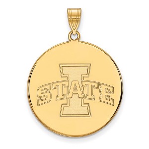 Black Bow Jewelry 10k Yellow Gold Iowa State Cyclones NCAA Extra Large Pendant - 1 of 3
