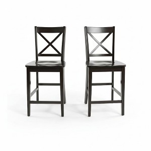 Jofran, Simplicity Solid Wood Classic X-Back Counter Stool (Set of 2) - 1 of 4