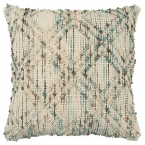 Rizzy Home Geometric Throw Pillow Teal, Blue