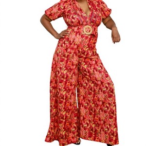 Women's Floral Cotton Jumpsuit - Mulla - 1 of 2