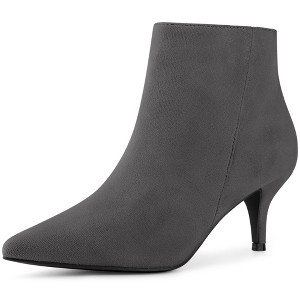 Perphy Women's Elegant Pointed Toe Side Zip Stiletto Heels Ankle Booties - 1 of 4