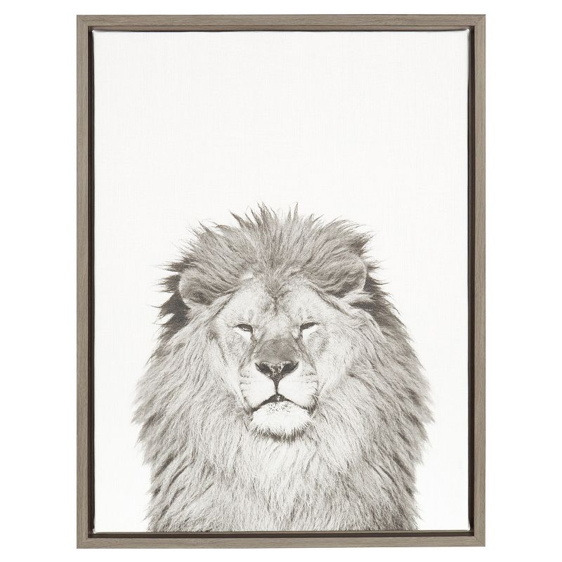 24" x 18" Lion Framed Canvas Art - Uniek, 1 of 6