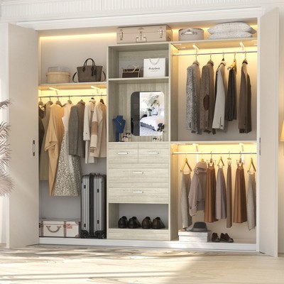 Aheaplus 25'' - 96" W Closet System with Mirror