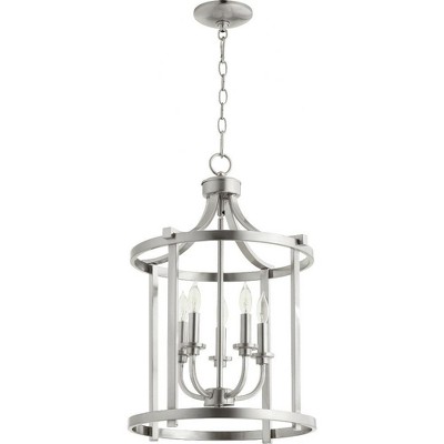 Quorum Lighting Lancaster 5-Light Entry Pendant, Satin Nickel, 15.5W, 23H