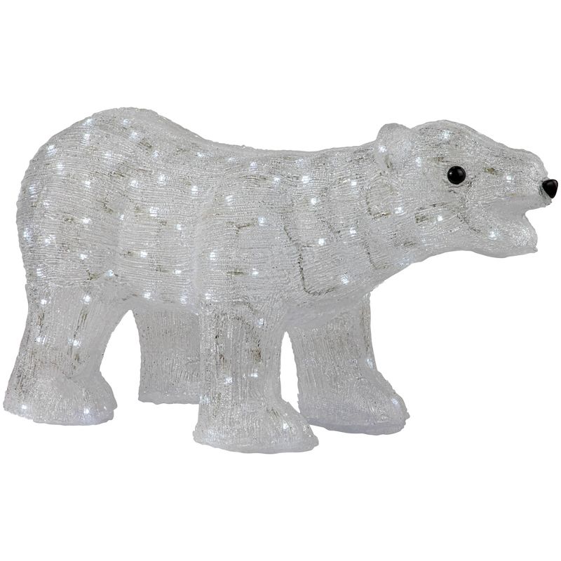Northlight Lighted Commercial Grade Acrylic Polar Bear Outdoor Christmas Decoration - 28" - Pure White LED Lights, 4 of 7