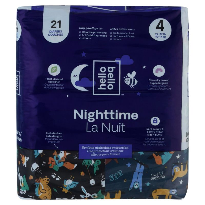 Hello Bello Nighttime Diapers Size 4 Animal/Sweet Dreams Design - 21 ct, 1 of 5
