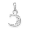 Black Bow Jewelry The Chloe Mini Diamond Accent Initial C Pendant in 14k White Gold - 3 of 4
