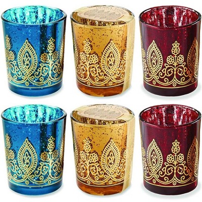 Kate Aspen Jewel Henna Votives - Assorted (Set of 6) | 20205NA