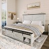 AMERLIFE Farmhouse Size Bed Frame with Sliding Barn Door Storage - 3 of 4